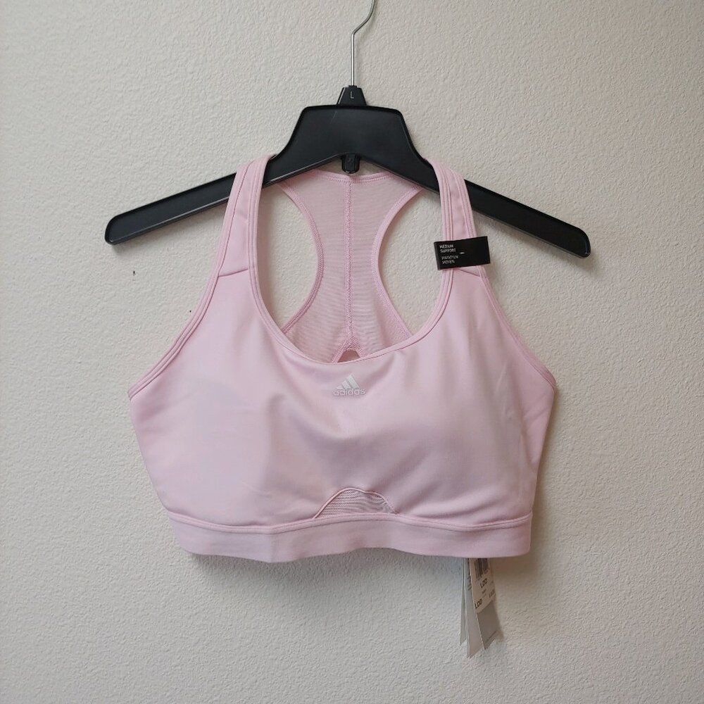 Women's Adidas Powerreact Training Medium-Support Padded Sports Bra, Size LDD